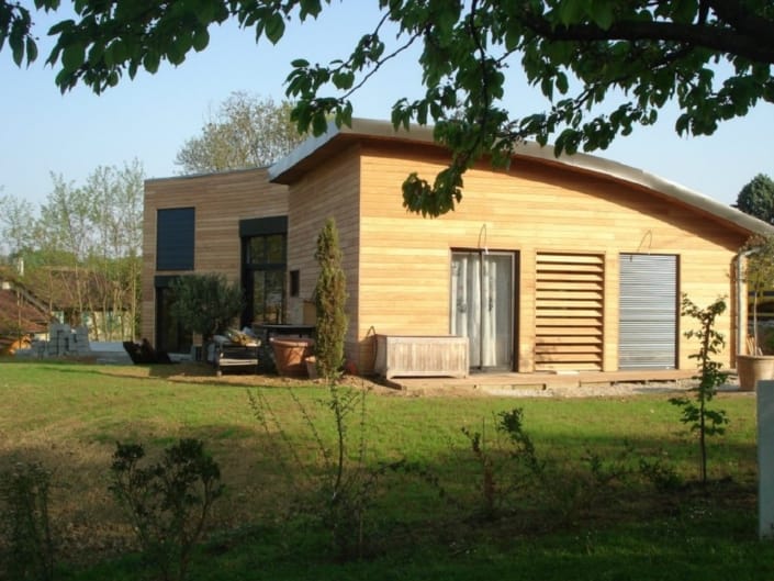 Maison bois toit arrondi